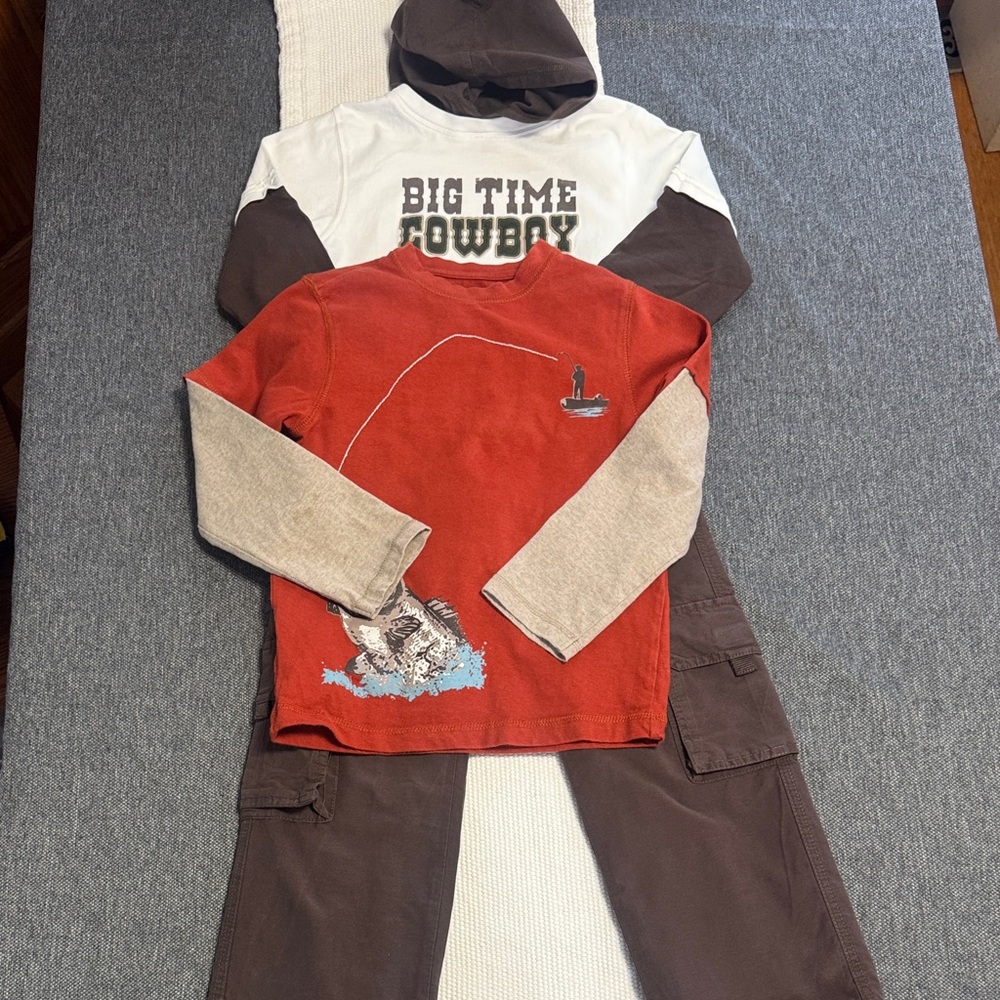 Gymboree Red, Brown, and White Kids' Lot Pant and Tees